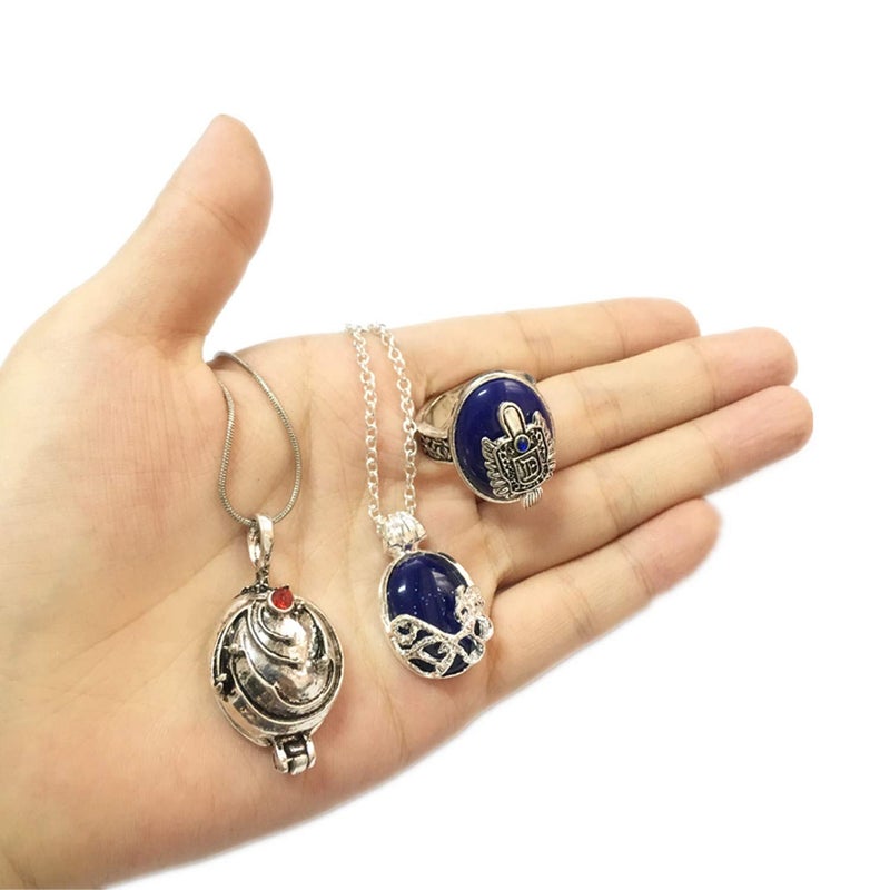 PPX Daywalking Katherine Necklace Pendant Charm Necklace-Royal Blue and Vampire Daylight Walking Signet Damon's Ring for Fans, with Transparent Box - Image 4