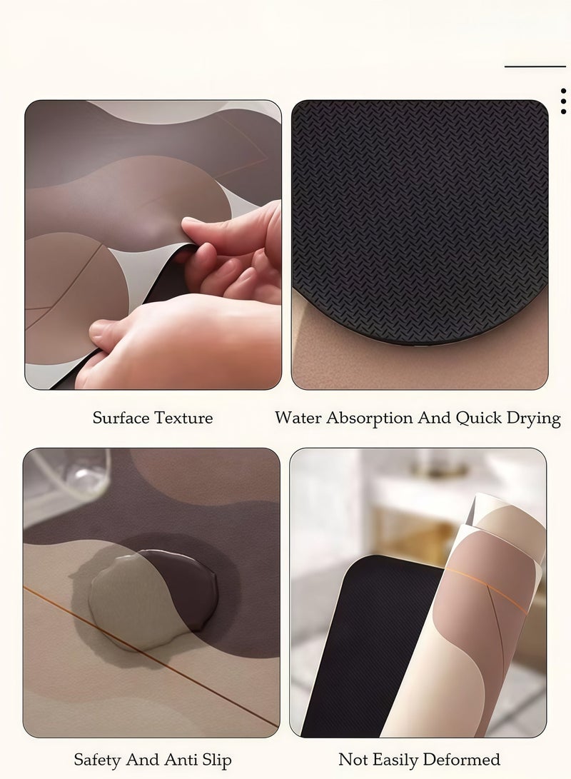 Allieuka Kitchen Mat,Retro Diatomite Mat,Non-Slip Waterproof Floor Rug, Anti-Fatigue Absorbent Mat,Diatom Mud Bath Mat Set,Bathroom Kitchen Rug Mat,Extra Soft and Absorbent Bath Rugs,Non-Slip Quick Drying Floor Bath Tub Mat,Easy-to-Clean Durable Formaldehyde-Free Carpet,for Kitchen, Laundry Room,Bathroom Floor Tub and Shower,for Home, Seniors & Kids(60*90cm/60*180cm) - Image 2