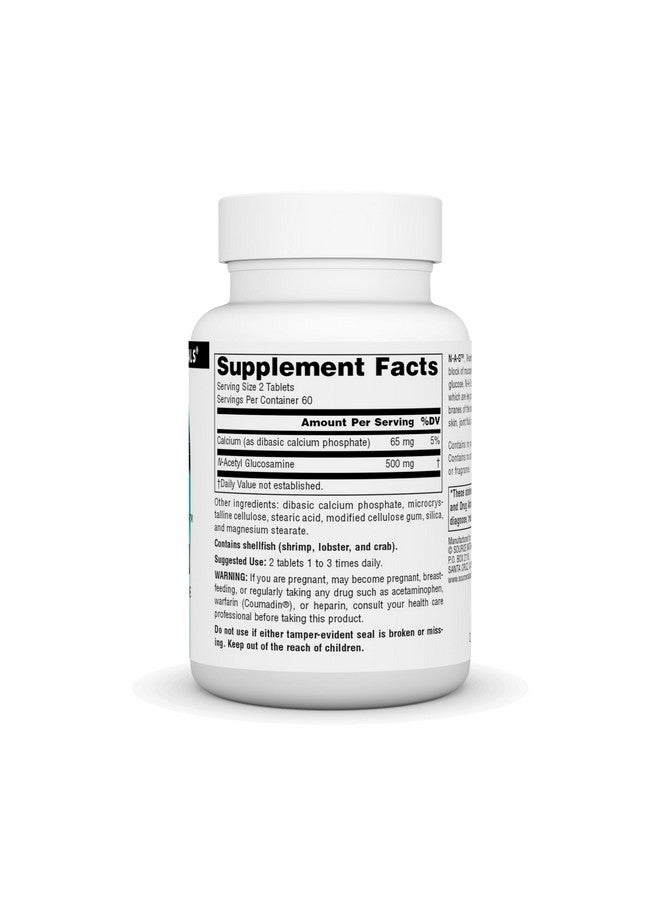 Source Naturals N-A-G 250 mg N-Acetyl Glucosamine for Joint Support and Intestinal Lining - 120 Tablets - Image 2