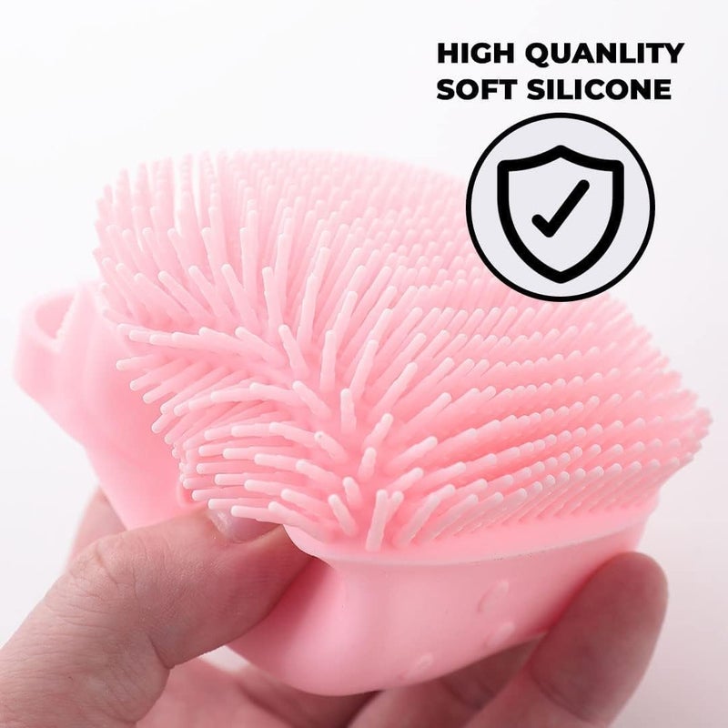 Homestic Pack of 2 Dog Brush With Shampoo Container|Cat & Dog Bath Brush For Bathing|Exfoliating|Scrubbing|Massaging & Relaxing|Soft Silicone|Suitable For All Pets|PT230R|Red - Image 4