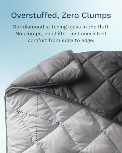 ViscoSoft Microfiber All Seasons Down Alternative Quilted Comforter - Cooling Breathable Premium Soft Reversible Microfiber Duvet Blanket, Light Gray/Dark Gray, King/California King - Image 5