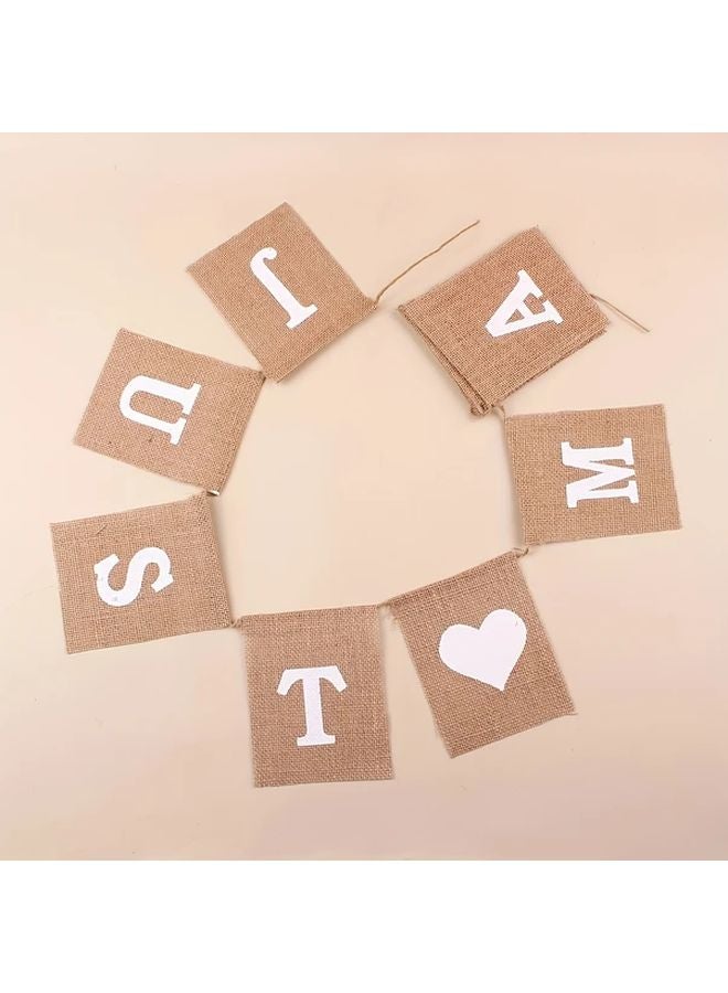 Just Married Burlap Banner Wedding Decor Love Bunting 6m 19 6ft - Image 2