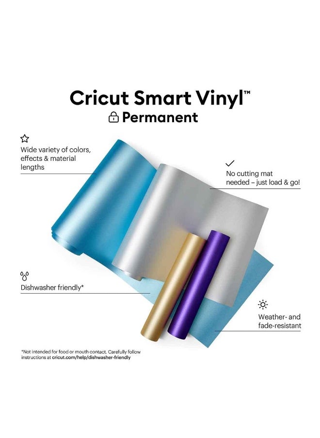 Cricut - Smart Vinyl Permanent 1 Sheet (Shimmer Gold) Gold 3.6M 33X366Cm (12Ft) - Image 1
