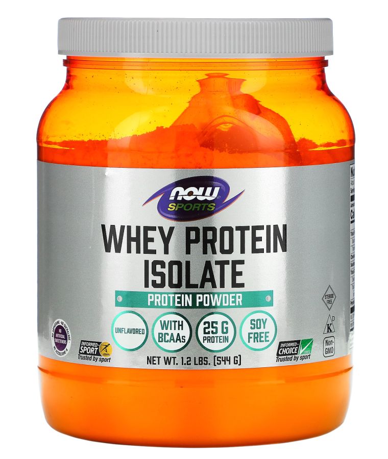 now Sports Whey Protein Isolate Unflavored 1.2 lbs (544 g)