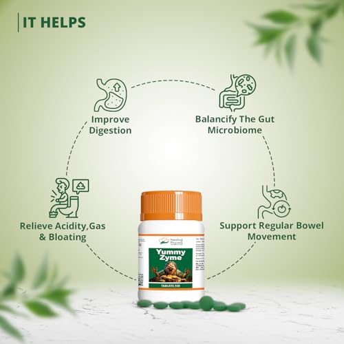 Healing Pharma - Yummy Zyme Digestive Enzyme Tablets | Relief from Indigestion, Heartburn, Bloating, Acidity & Gas | Ayurvedic Digestion Tablets | Improves Digestion & Gut Health - 100 Tablets - Image 2