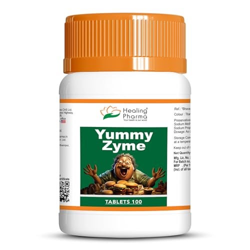 Healing Pharma - Yummy Zyme Digestive Enzyme Tablets | Relief from Indigestion, Heartburn, Bloating, Acidity & Gas | Ayurvedic Digestion Tablets | Improves Digestion & Gut Health - 100 Tablets - Image 1