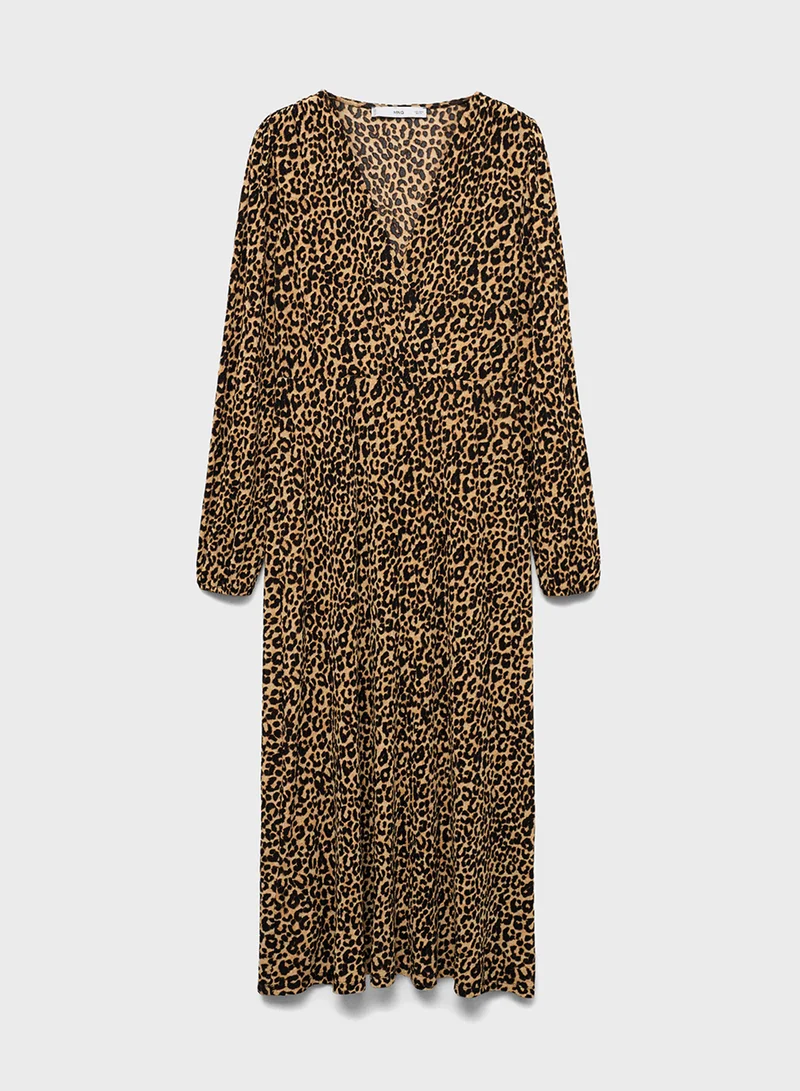 MANGO Leopard Print Dress