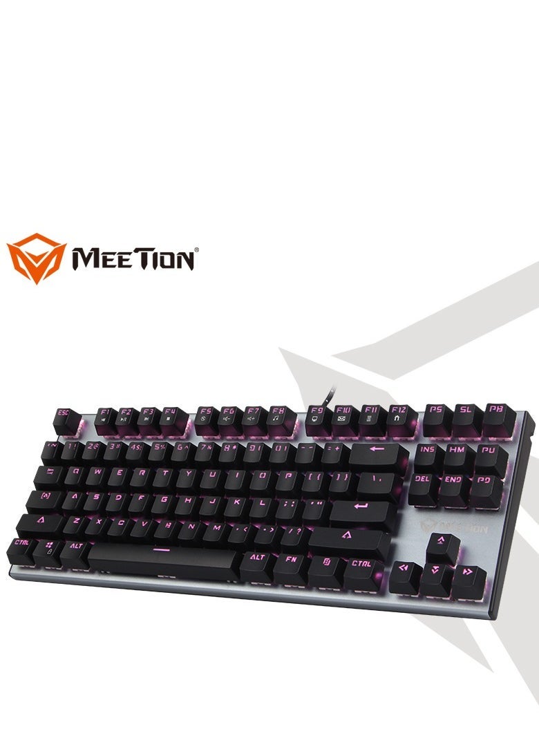 ميشين Meetion MK04 TKL RGB Backlit Multimedia Blue Switch Mechanical Gaming Keyboard Full key anti-ghosting ,Lucency injection keycap wear proof and high light transmittance RGB chrome backlit customizable - Image 1
