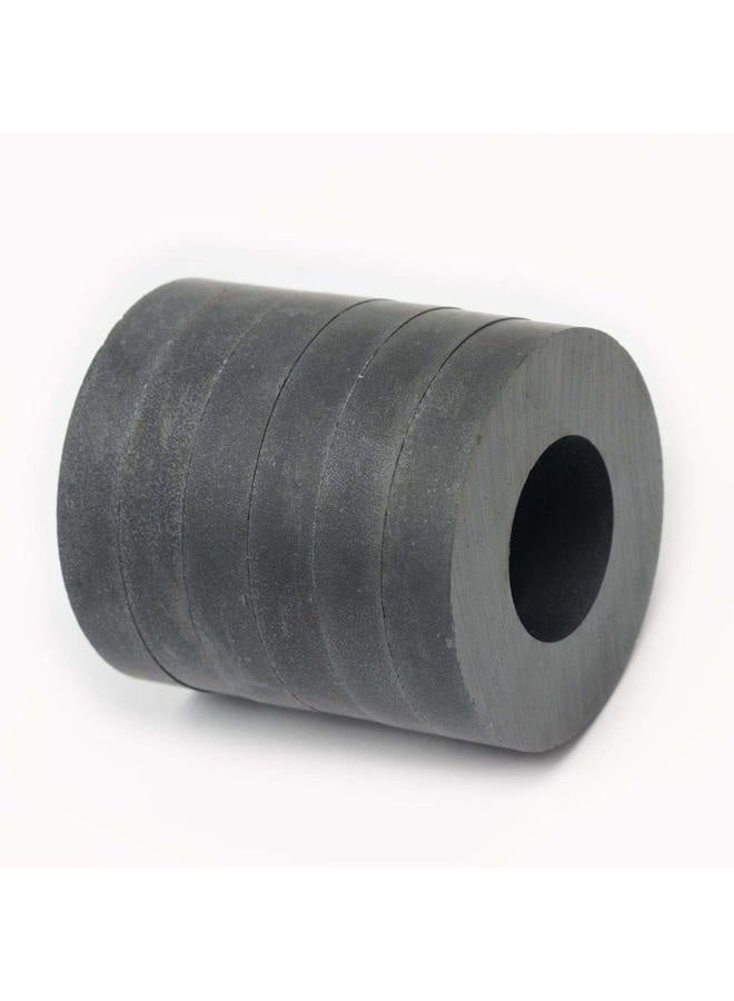CMS Magnetics Grade 8 Ceramic Ring Magnet, OD 45 mm x ID 22mm x 8 mm. 6 Pack - Image 1