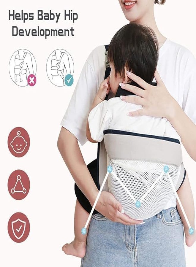 SMARAN Baby Carrier Newborn to Toddler | Baby Wraps Carrier | Adjustable Baby Sling | Lightweight Breathable Baby Carrier | Wrap with Thick Shoulder Straps for 0-36 Months Infant (Blue) - Image 2