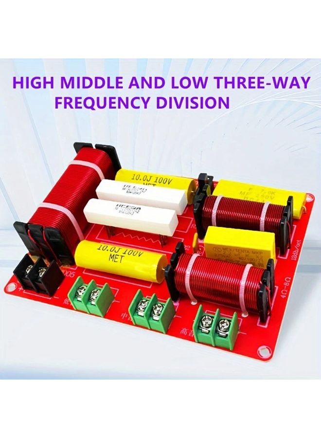 High End 3 Way Crossover Circuit Board 250W Power Glass Fiber Red Pre Assembled For Home Theater - Image 2