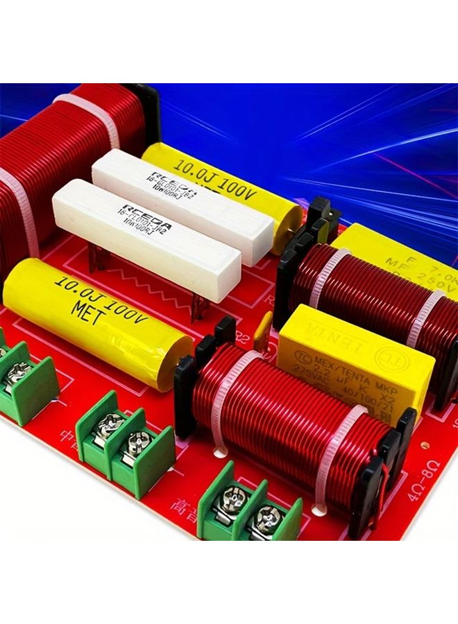 High End 3 Way Crossover Circuit Board 250W Power Glass Fiber Red Pre Assembled For Home Theater - Image 4