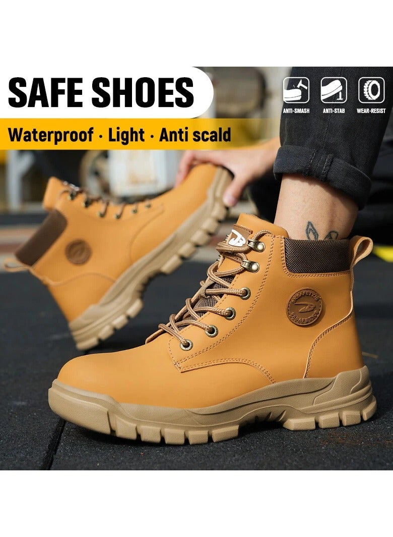 Steel Toe Shoes for Men Lightweight Safety Shoes Comfortable Puncture Proof Slip On Indestructible Work Shoes and Fashion Sneakers. - Image 1