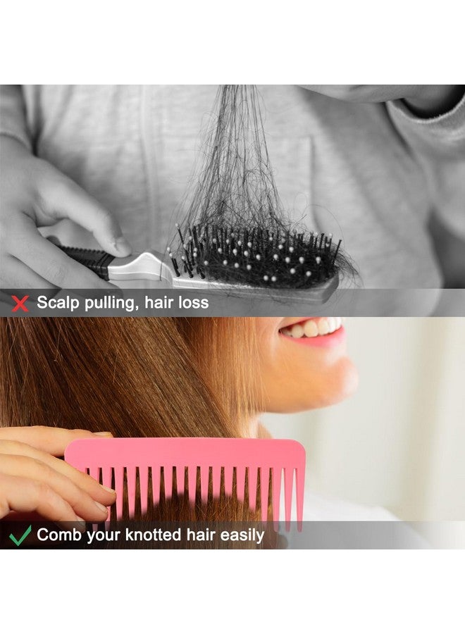 IOUALEY 3 Pcs Large Hair Detangling Comb Wide Tooth Comb No Handle Shampoo Detangling Comb For Wet Hair Dry Hair Long Hair Curly Hair Plastic Comb Set For Lady Women Girls 3 Colors - Image 4