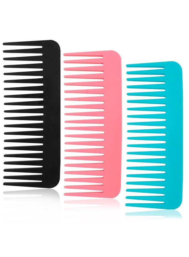 IOUALEY 3 Pcs Large Hair Detangling Comb Wide Tooth Comb No Handle Shampoo Detangling Comb For Wet Hair Dry Hair Long Hair Curly Hair Plastic Comb Set For Lady Women Girls 3 Colors - Image 1