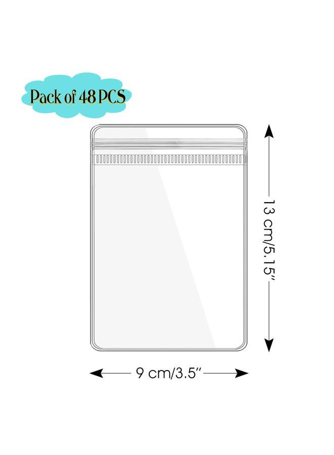 LingLingo Jewelry Pouch Clear Self Seal Plastic Zipper Bags for Necklace Bracelet Packing Storage Transparent PVC Lock Pouches, Pack of 48 - Image 2