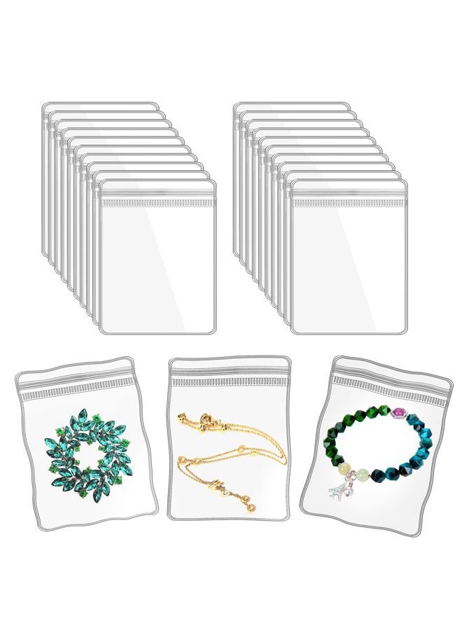 LingLingo Jewelry Pouch Clear Self Seal Plastic Zipper Bags for Necklace Bracelet Packing Storage Transparent PVC Lock Pouches, Pack of 48 - Image 1