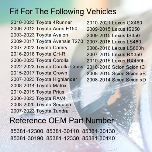 YIENAKFUN Front Windshield Washer Nozzle Kit Compatible with Corolla Camry RAV4 Highlander Tundra, GX460 RX350 IS250 Replaces 85381-12300 85381-12320 Wiper Washer Nozzle Spray Jet - Image 4