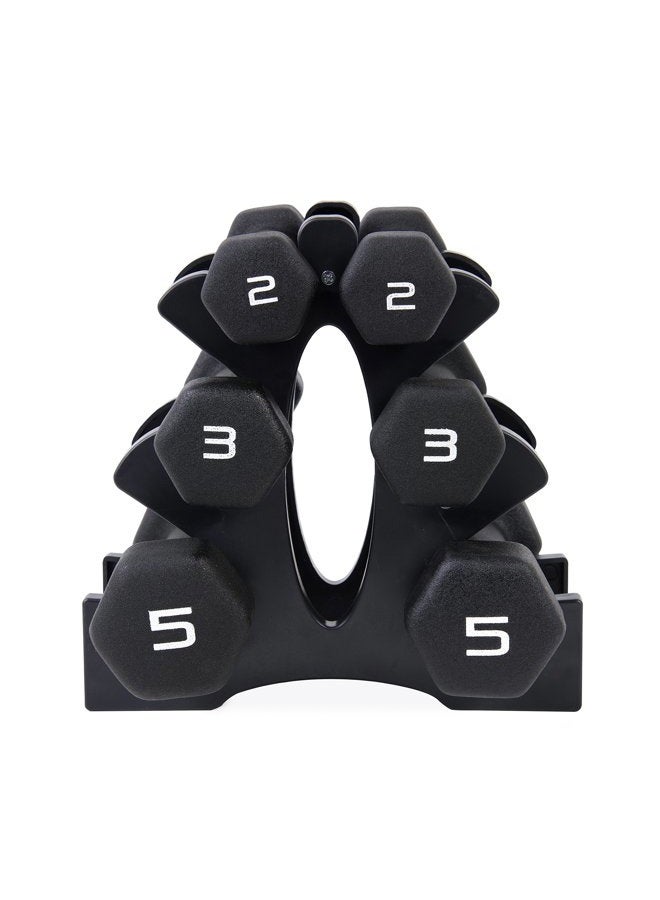Cap Barbell Neoprene Dumbbell Set with Rack, 20 Pounds, Black - Image 2
