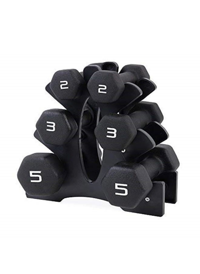 Cap Barbell Neoprene Dumbbell Set with Rack, 20 Pounds, Black - Image 1