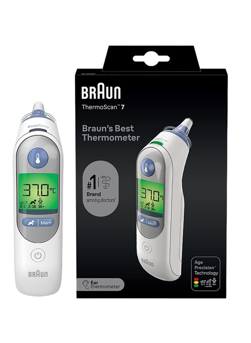 BRAUN Thermoscan 7 With Age Precision Thermometer Easy To Use Rich Detailing Irt6520 White - Image 1