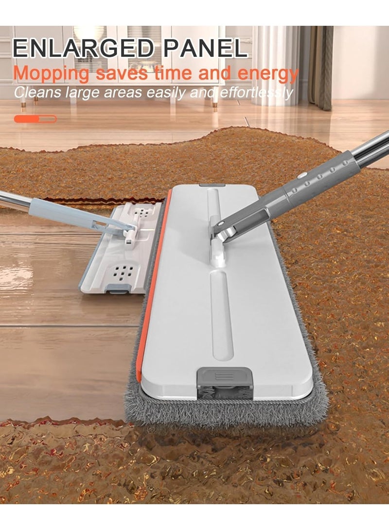 Flat Mop and Bucket Set with 8 Reusable Pads – Hands-Free Dual-Chamber System & 360° Rotating Head for Wet & Dry Floor Cleaning Square Design - Image 4