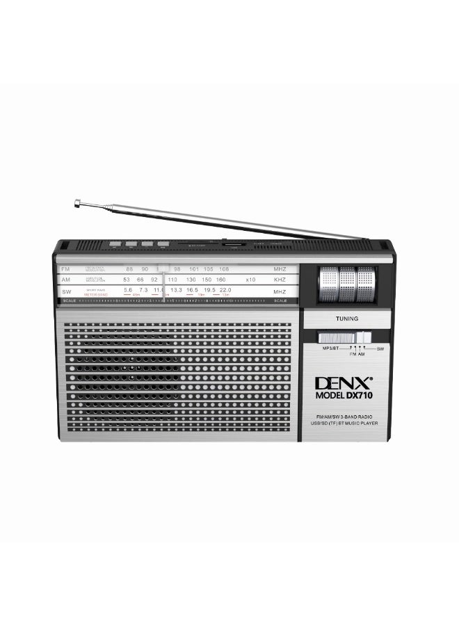 Denx Bluetooth speaker and radio with FM/AM/USB/TF/AUX support - Image 2