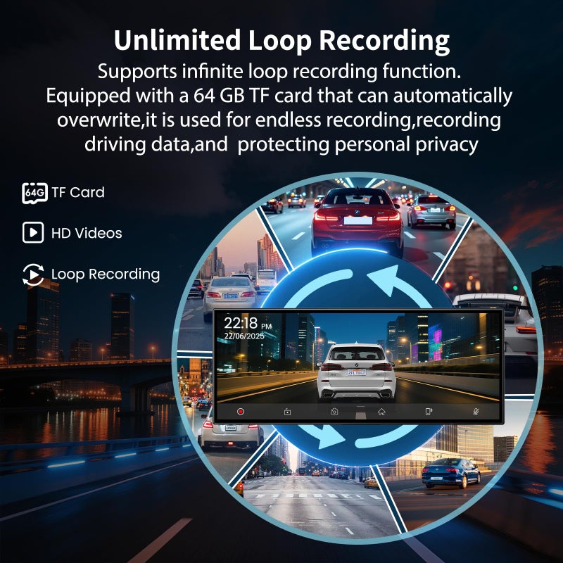 Leadtree Largest 11.5 inch Wireless CarPlay Screen for Car, A-pple CarPlay & Android Auto HD Touchscreen with 4K Dash Cam/1080P Backup Camera/Navigation/Bluetooth/Voice Control/FM/Mirror Link,for All Vehicles - Image 5