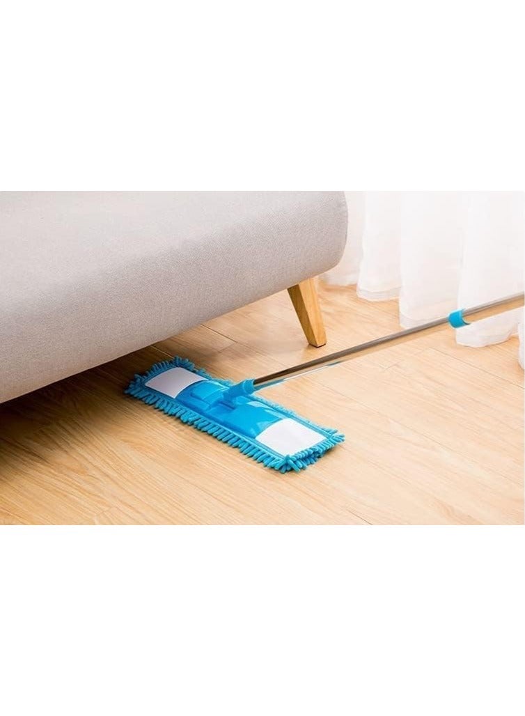 Generic Multicolor Microfiber Floor Mop with Stainless Steel Handle – Reusable Cleaning Mop for Tiles, Marble, Ceramic & Wooden Floors - Image 2