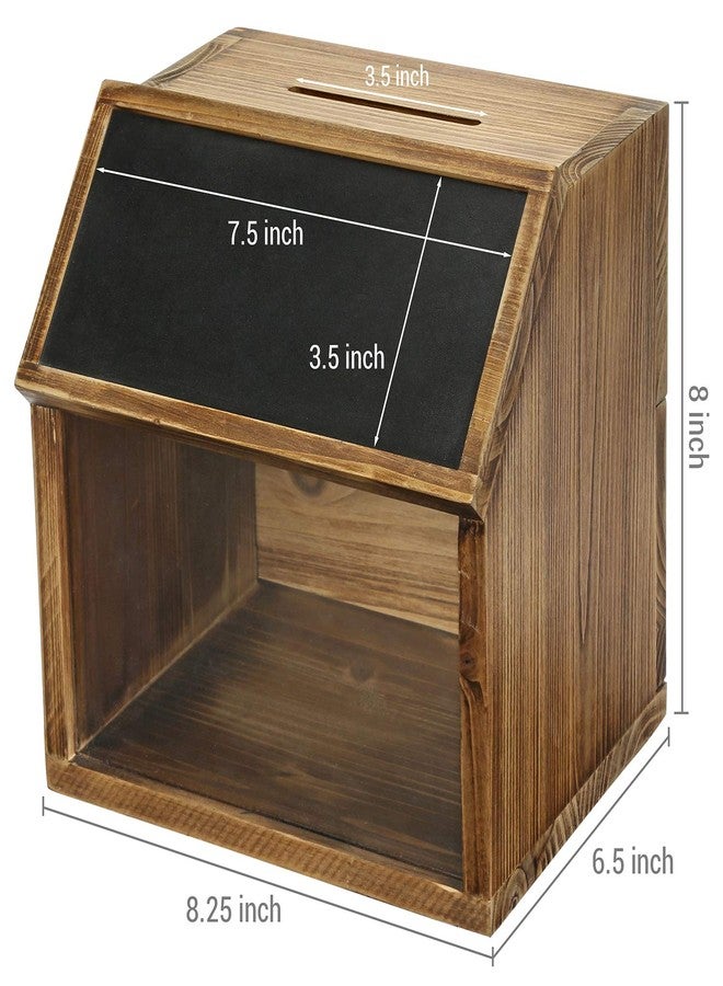 MyGift Wooden Tip Jar Donation Box With Lock Chalkboard Label and Keys - Image 3