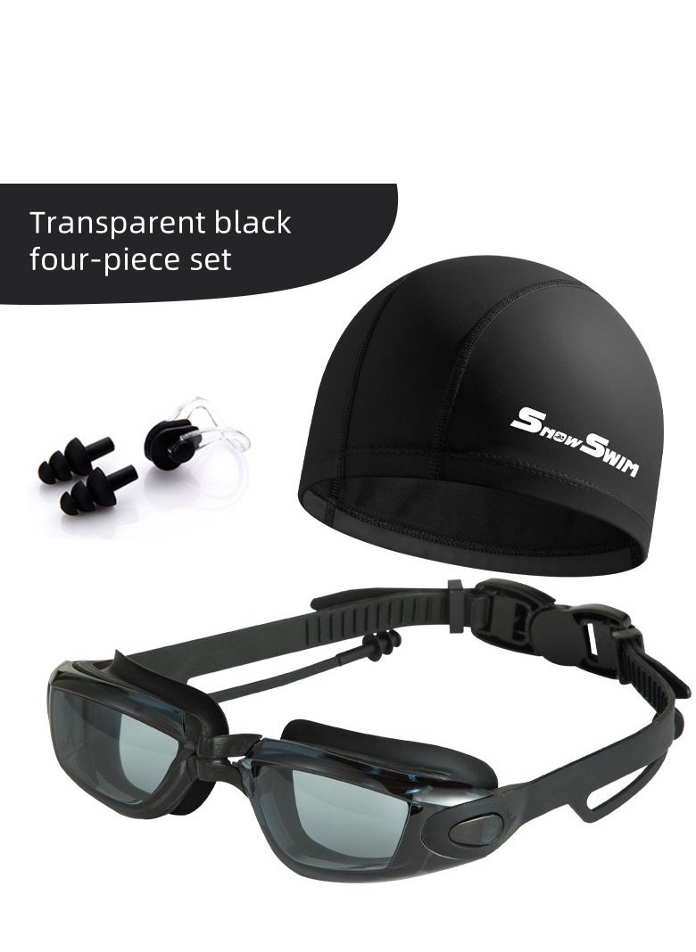 SS Swim Goggles No Leaking with Nose Clip, Earplugs, Swim Cap and Case,Professional Waterproof Swimming Goggles - Anti Fog Swimming Goggles With Ultra Wide And Crystal Clear View and UV Protection  - Image 1