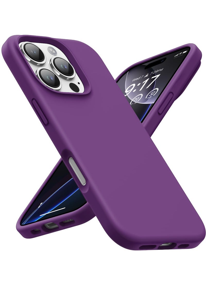 Compatible with iPhone 16 Pro Max Case 6.9 Inch Slim Liquid Silicone 4 Layers Soft Gel Rubber Shockproof Protective Phone Case with Anti Scratch Microfiber Lining (Purple) - Image 1