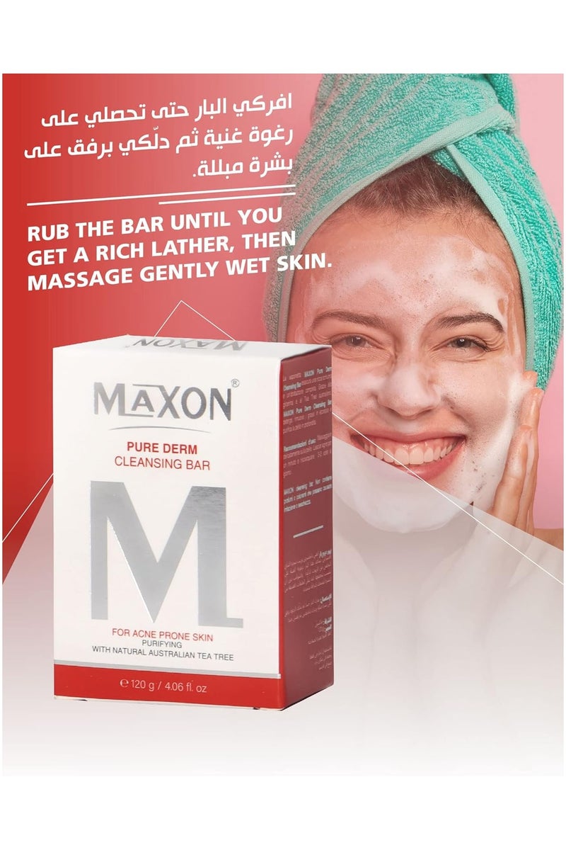 MAX-ON Cleansing Bar â Acne-Prone Brightening Soap with Tea Tree | Fights Dark Spots, Acne Scars & Sun Patches | Skin Glowing Bar â 100g - Image 2
