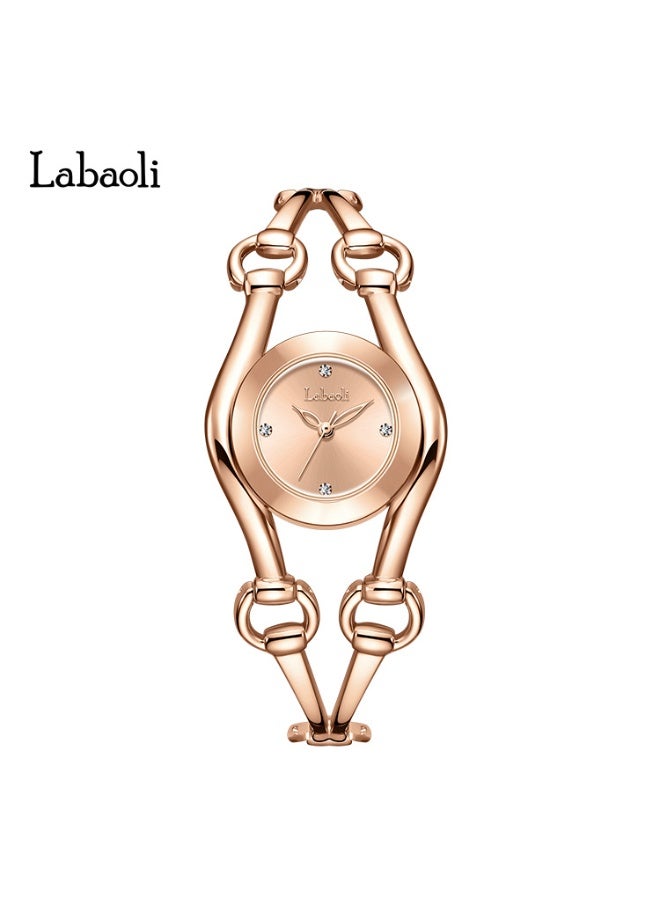 Labaoli Rose Gold Women's Watch with Diamond Details - Stylish Bracelet Watch for Elegant Women