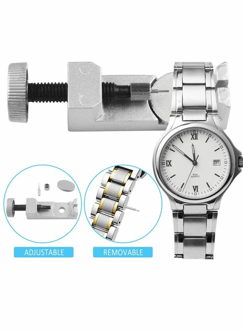 Watch Band Strap Repair Tool Set, Stainless Steel Adjustable Metal Strap Link Pin Spring Lever Remover Repair Tool for Watchmakers, Watch Shops, Watch Repairers, Home - Image 2