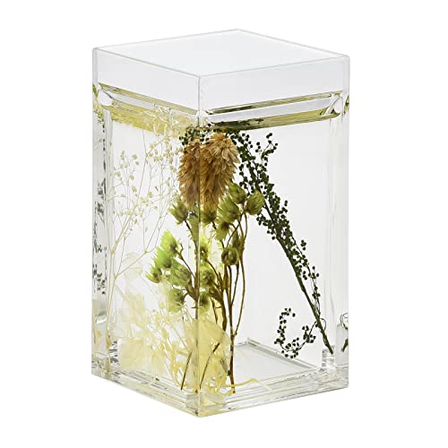 Locco Decor طقم لوازم الحمام العائم 4D من لوكو ديكور 4 قطع أكريليك مع حامل فرشاة الأسنان، كوب، موزع صابون، وصحن صابون، نباتات خضراء حديقة - Image 2