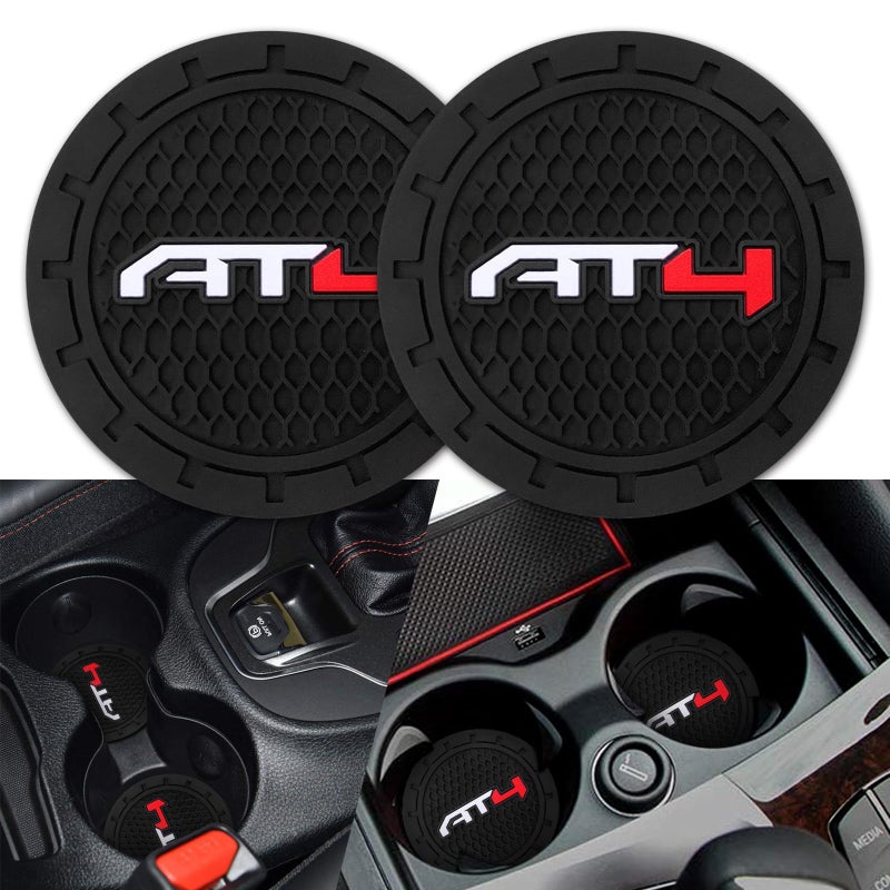 BFIVEANTE Car Cup Holder Coaster for GMC AT4,Silicone Cupholder Coaster,Car Interior Accessories,2.76 Inch 2 Pieces - Image 1