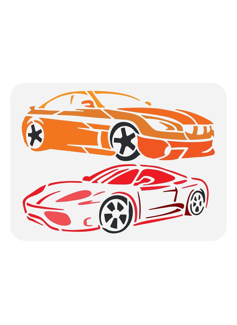 FINGERINSPIRE FINGERINSPIRE Sport Car Stencil 8.3x11.7inch Reusable Classic Car Pattern Decoration Template for Painting on Wood, Wall and Furniture  - Image 1