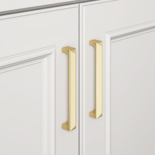 Haidms 10 Pack Gold Cabinet Handles 6516 Inch160mm Hole Center Soild Zinc Alloy Brushed Gold Cabinet Pulls Kitchen Drawer Pulls Cupboard Hardware for Kitchen - Image 3