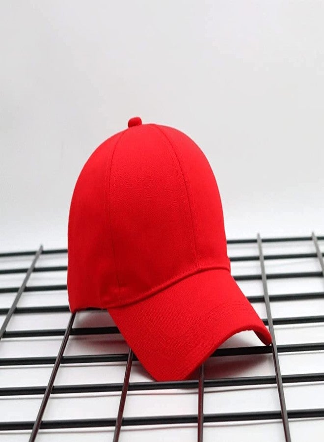 Missby® Unisex Free Size Cotton Baseball Cap (Red) - Image 2