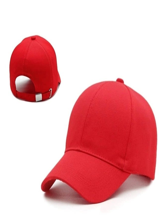 Missby® Unisex Free Size Cotton Baseball Cap (Red) - Image 1