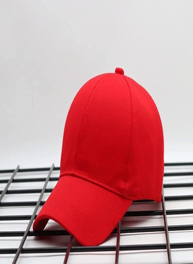 Missby® Unisex Free Size Cotton Baseball Cap (Red) - Image 4