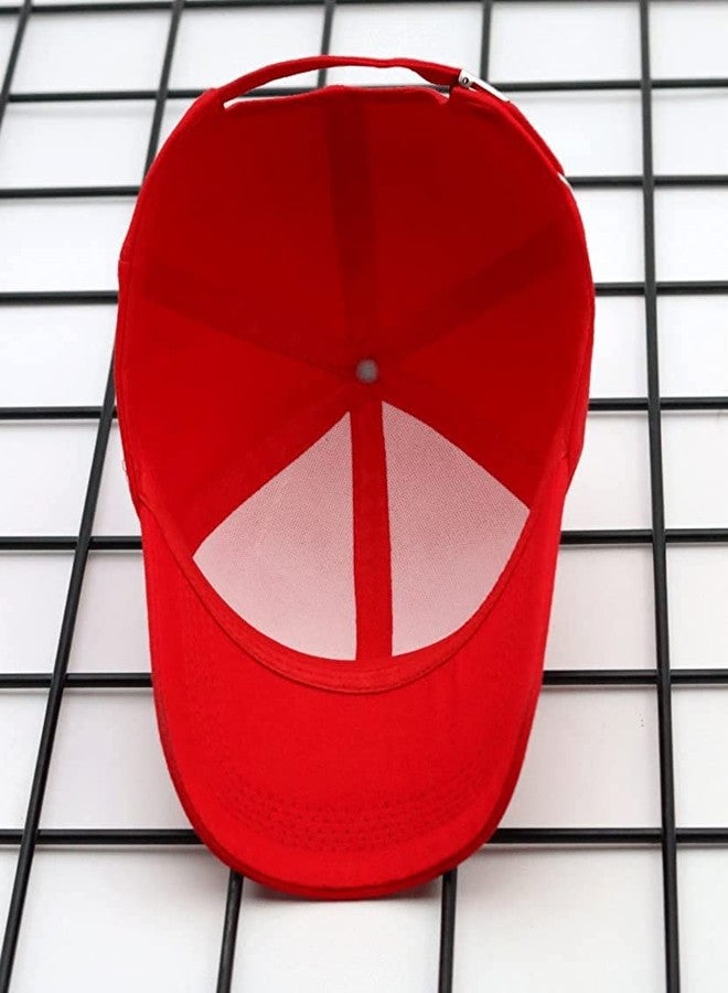 Missby® Unisex Free Size Cotton Baseball Cap (Red) - Image 5