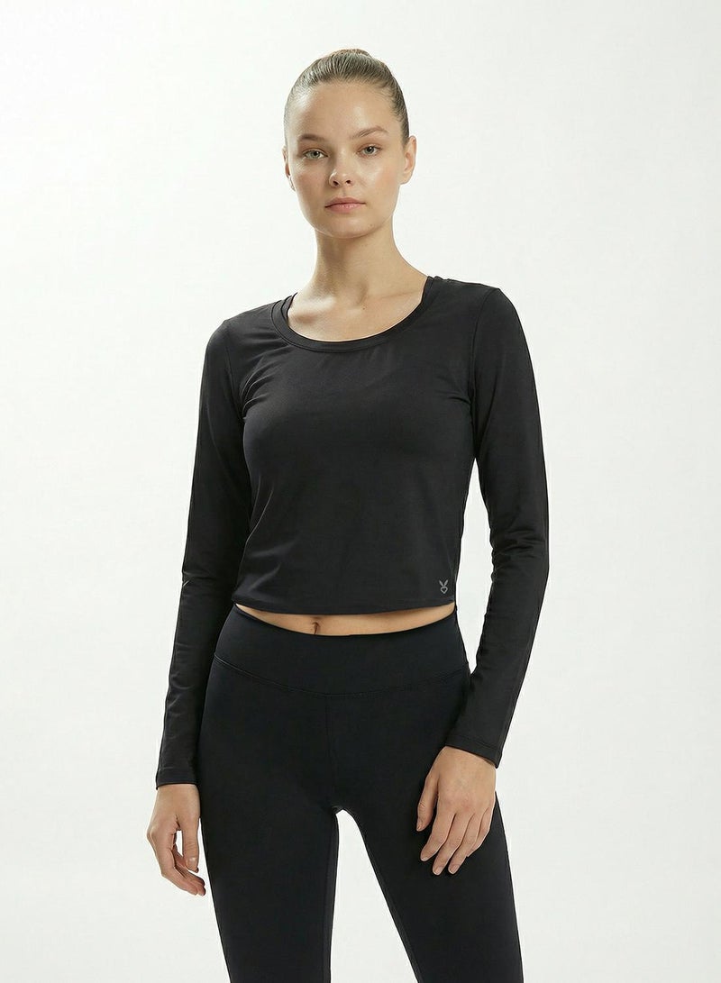 Cardio Bunny بلوزة نسائية بأكمام كاملة وياقة دائرية - Image 1