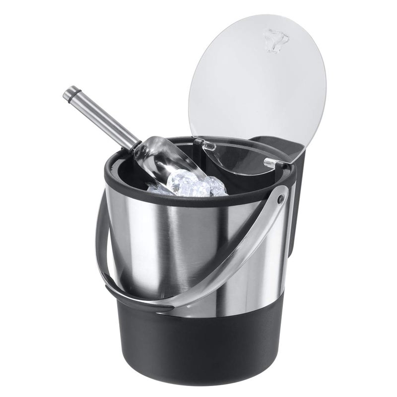 Oggi Insulated Ice Bucket, 4 Quart / 3.8 L, Stainless Steel, Black. - Image 2