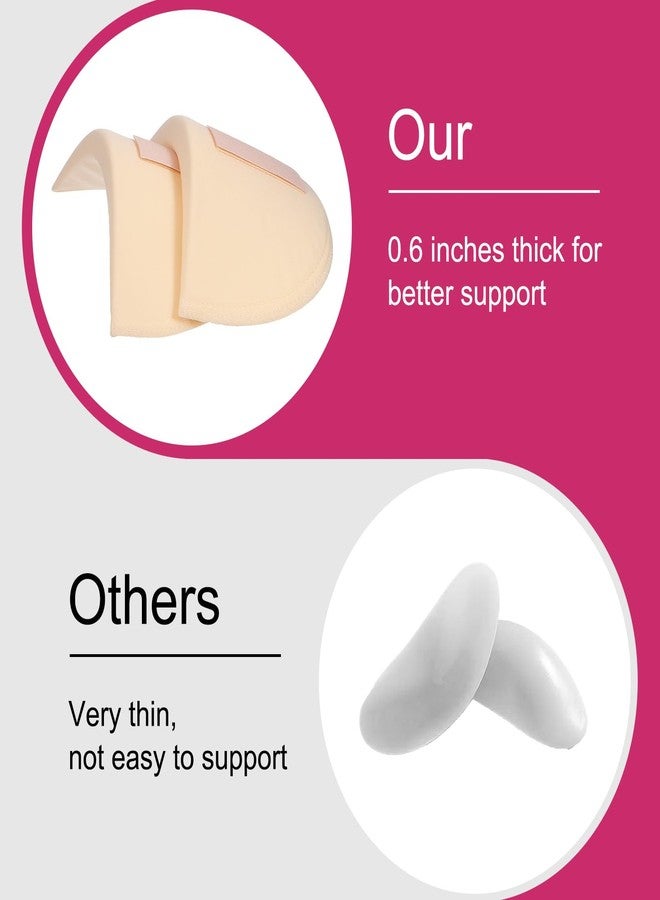 Zelphvt 4 Pairs Shoulder Pads for Womens Clothing 15mm Thick Foam Shoulder Pad Breathable Sponge Pads for Sloping High Low Shoulders Suit, White & Skin Color - Image 3