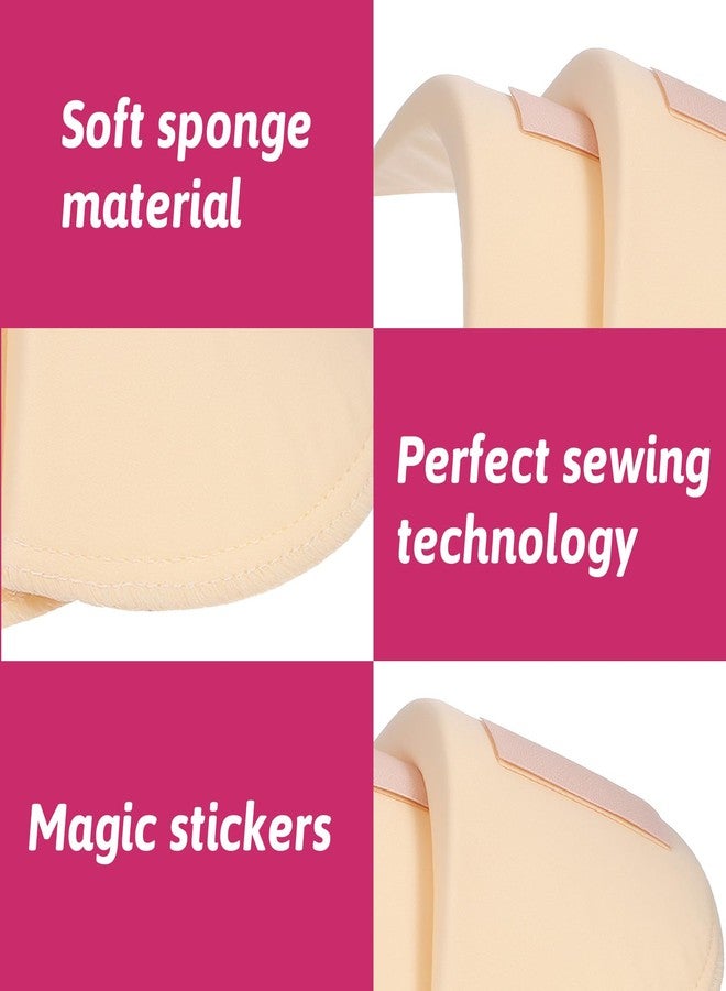 Zelphvt 4 Pairs Shoulder Pads for Womens Clothing 15mm Thick Foam Shoulder Pad Breathable Sponge Pads for Sloping High Low Shoulders Suit, White & Skin Color - Image 4