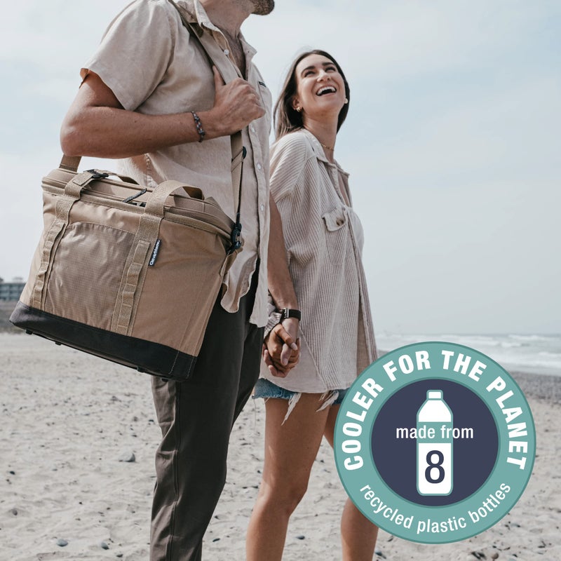 CleverMade Pacifica Collapsible Insulated Cooler â€“ 30 Can / 21 Qt Leakproof Soft Cooler for Beach, Travel, Car â€“ Shoulder Strap, Bottle Opener â€“ Ocean - Image 5