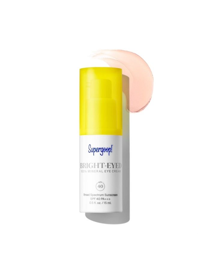 Supergoop! Bright-Eyed Mineral Eye Cream - SPF 40, 0.5 fl oz - Hydrating & Illuminating Sunscreen for Dark Circles & Puffiness - Image 1