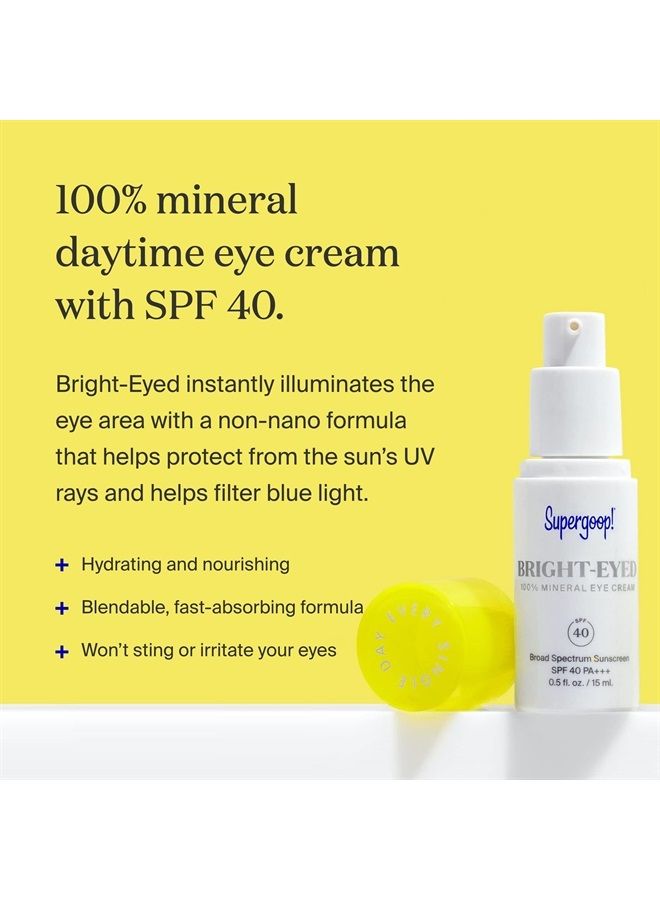 Supergoop! Bright-Eyed Mineral Eye Cream - SPF 40, 0.5 fl oz - Hydrating & Illuminating Sunscreen for Dark Circles & Puffiness - Image 2